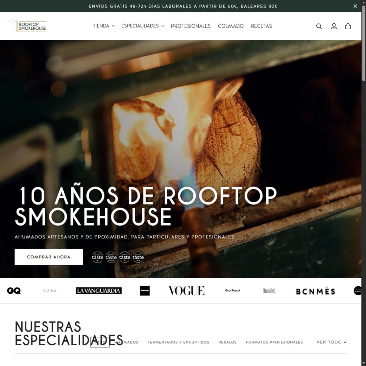Portada actual de Rooftop Smokehouse con su ahumador artesanal